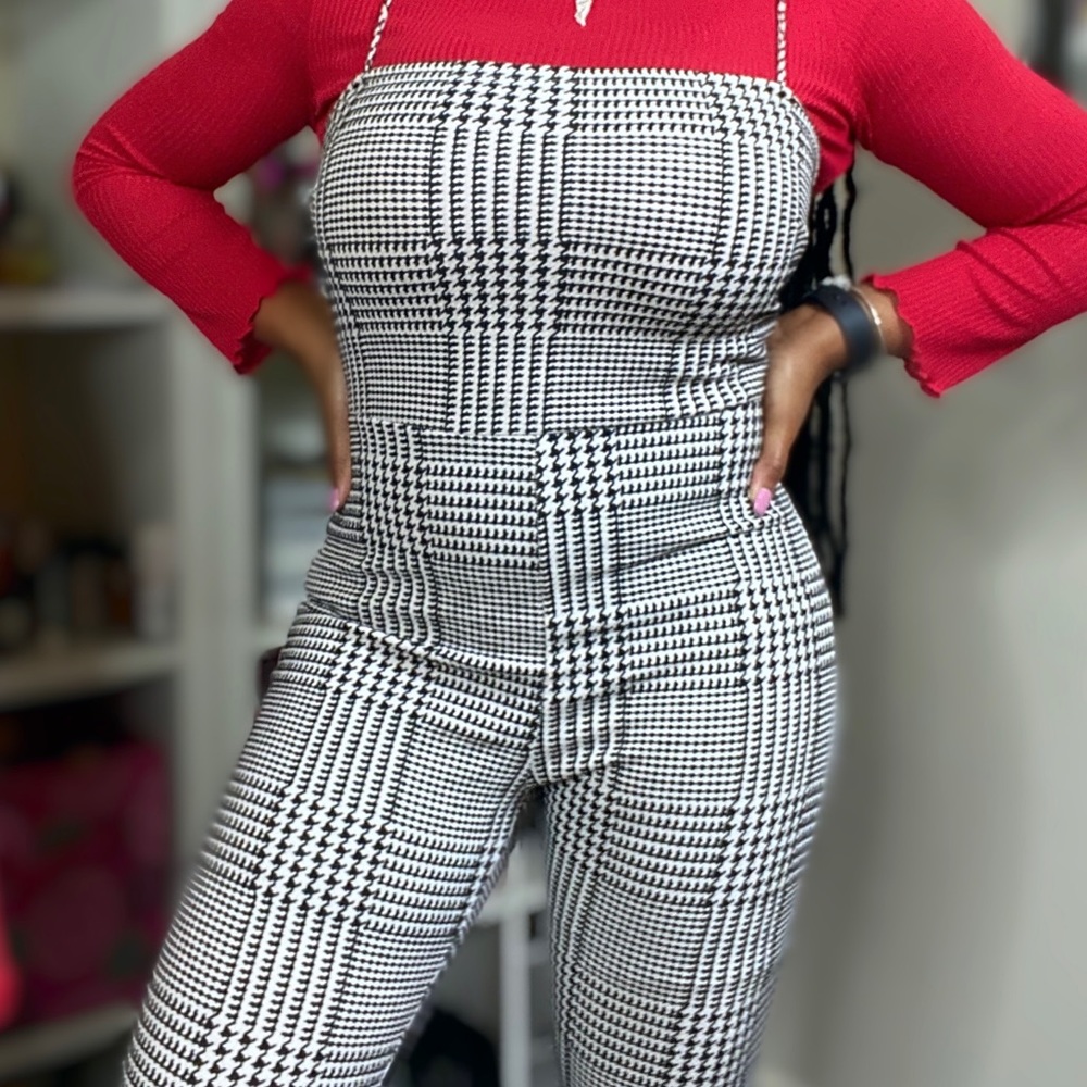 FASHION NOVA HOUNDSTOOTH JUMPSUIT